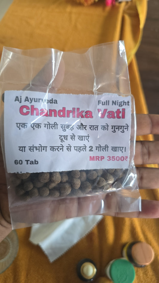 Chandrika Vati 60 +Tila yovan datri  Aj Ayurveda